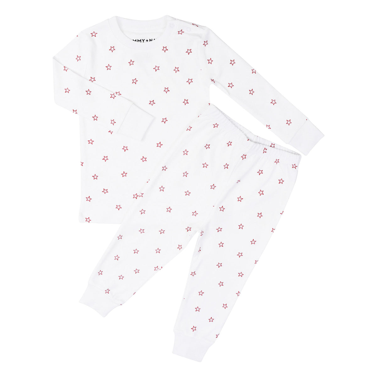 Tiny Stars Pajama Set In Berry Red Sammy Nat Pima Collection Sammynat Store