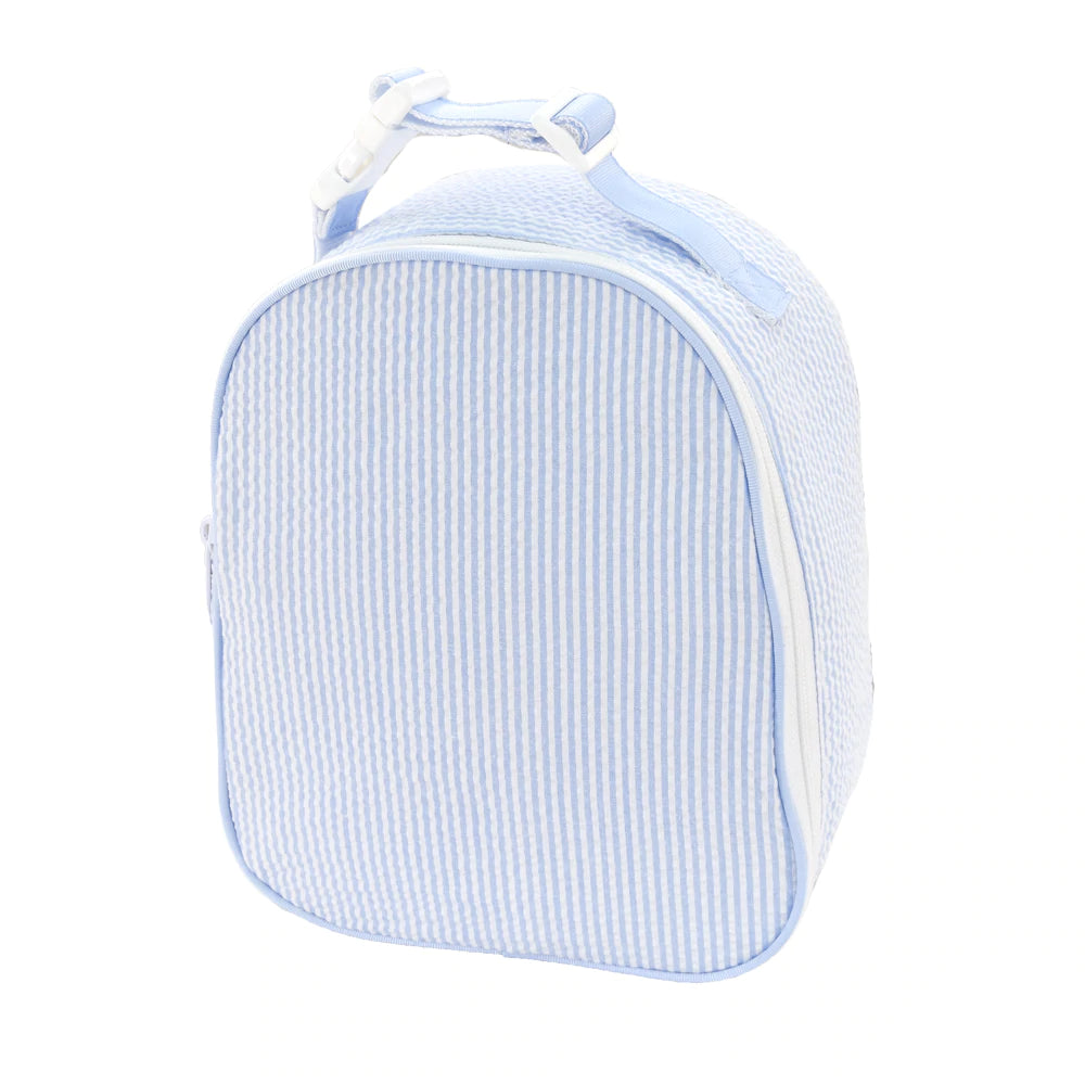 Seersucker Gumdrop Lunch Bag in Baby Blue