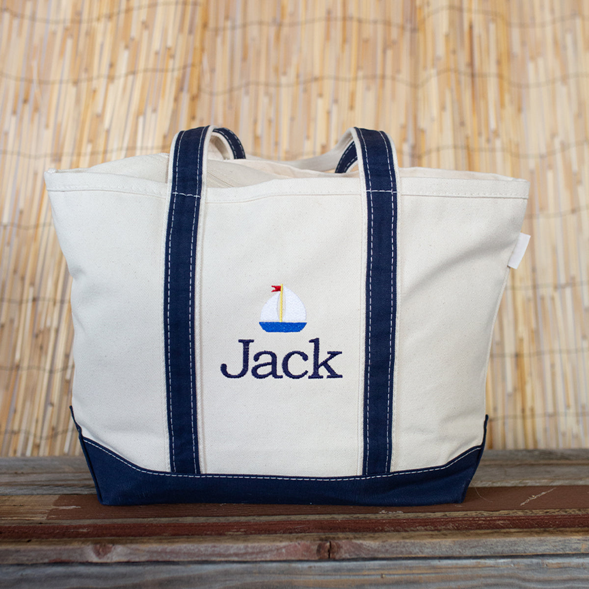 Boat Name Beach Tote Bag