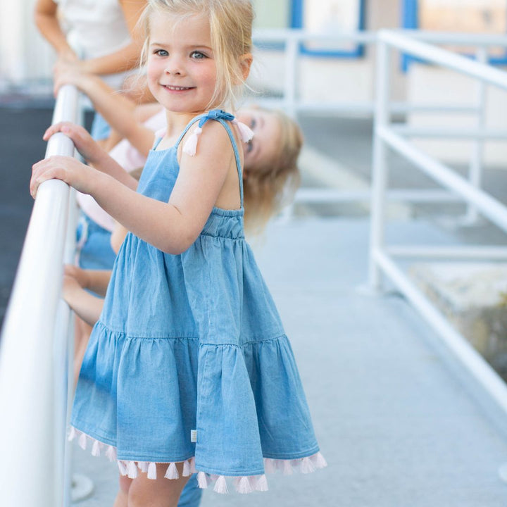 girl in chambray dress