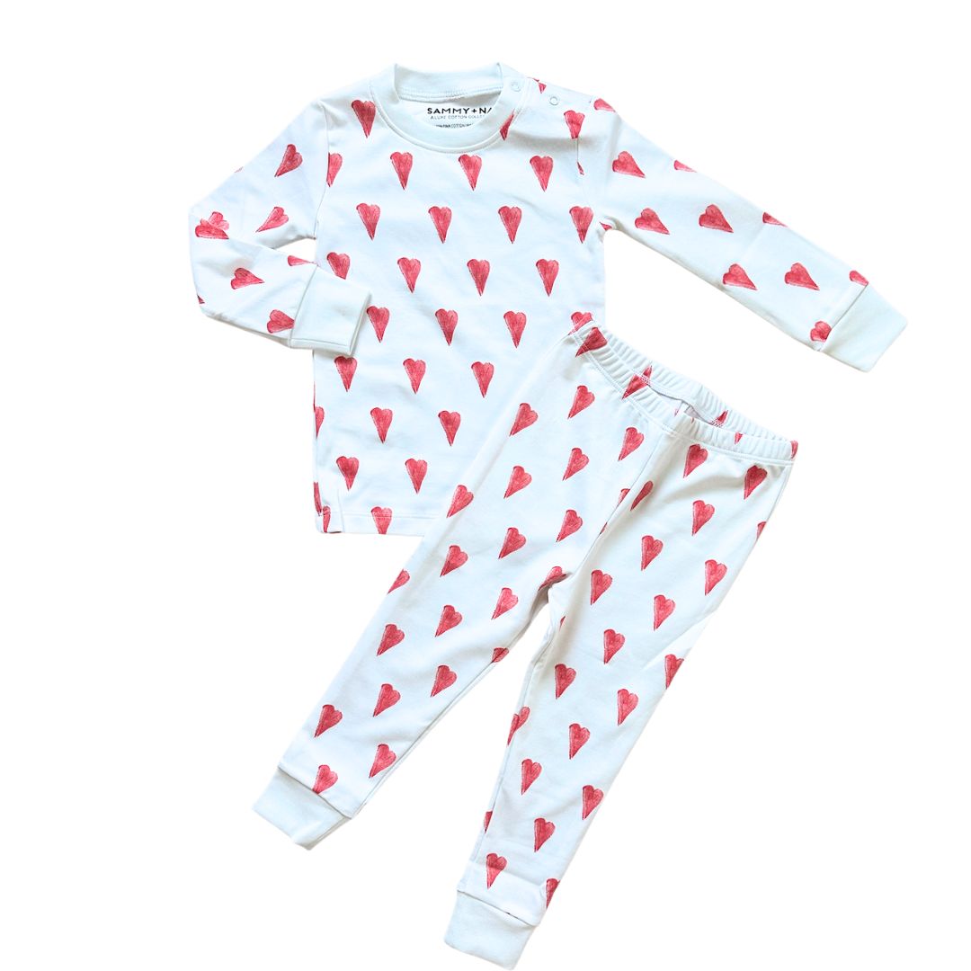 Bubble Gum Heart Pajama Set