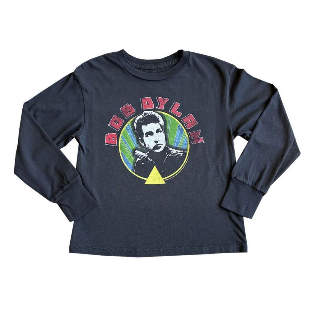 bob dylan long sleeve tee in black