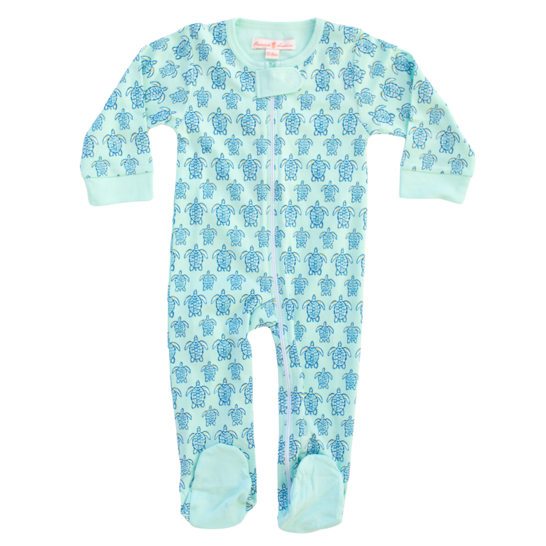 Sea Turtle Footie in Blue