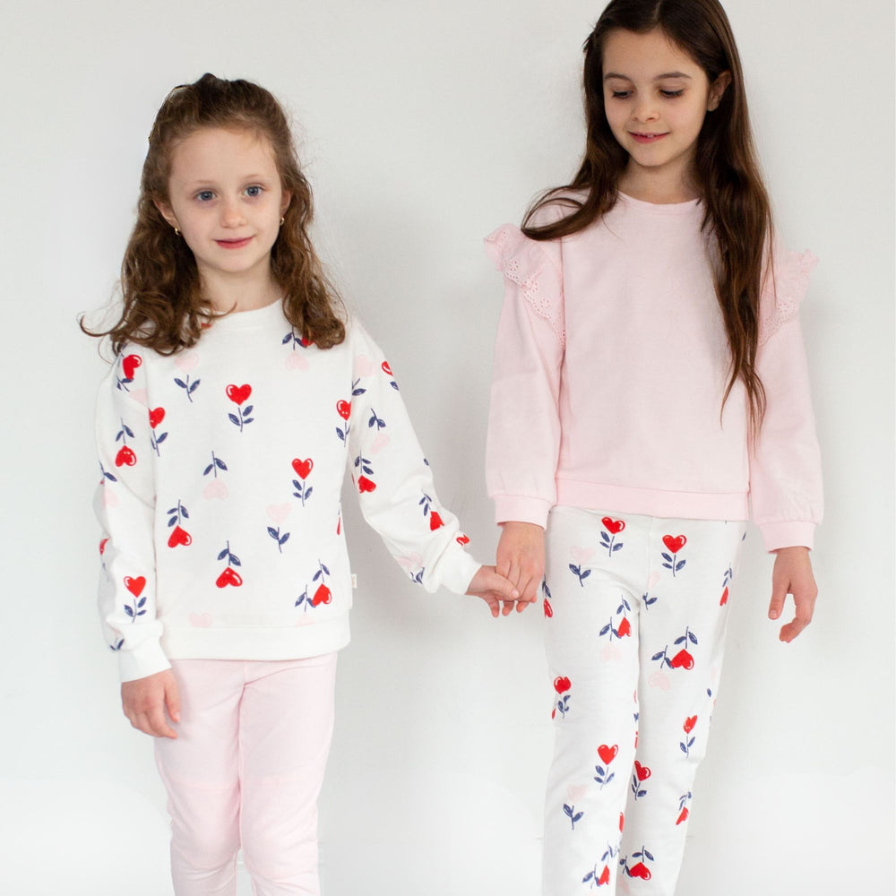 Teagan Legging in Heart Garden on two girls