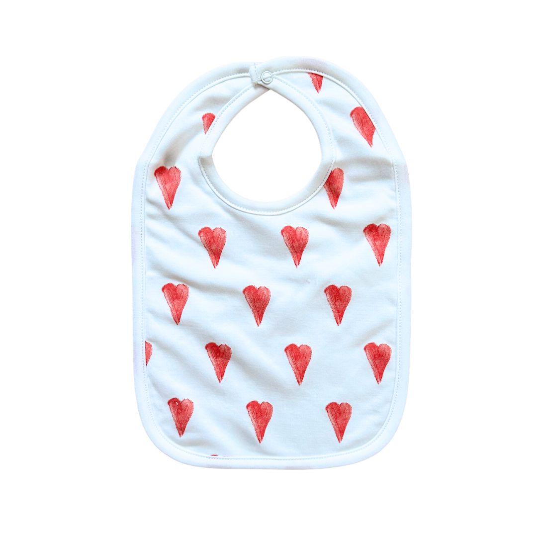 Bubble Gum Heart Bib