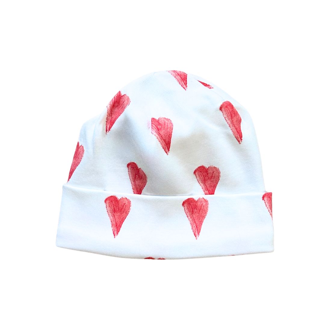 Bubble Gum Heart Receiving Hat