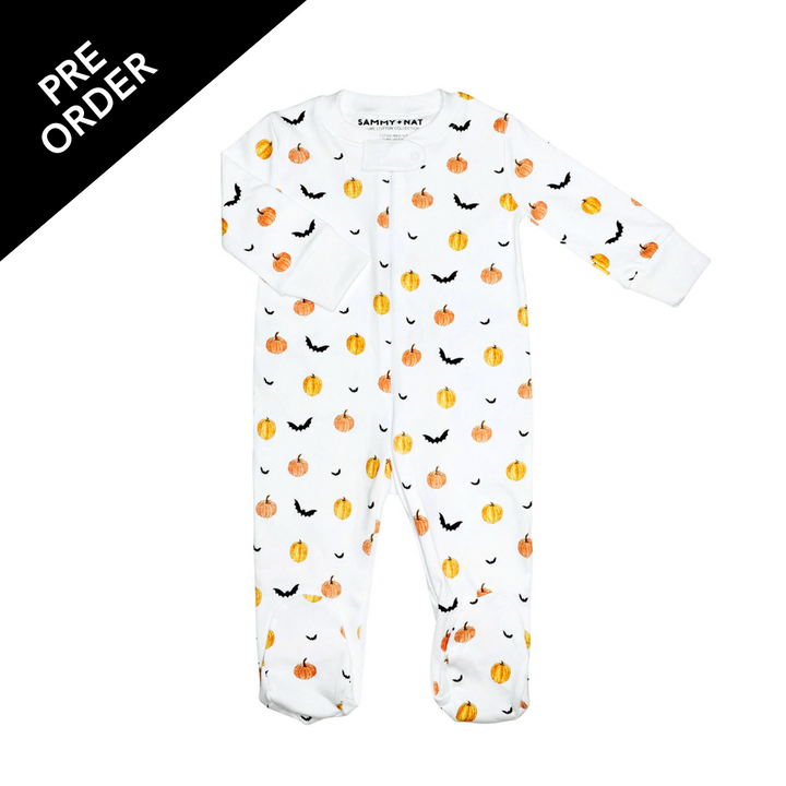 Scary Pumpkin Zipper Romper pre order