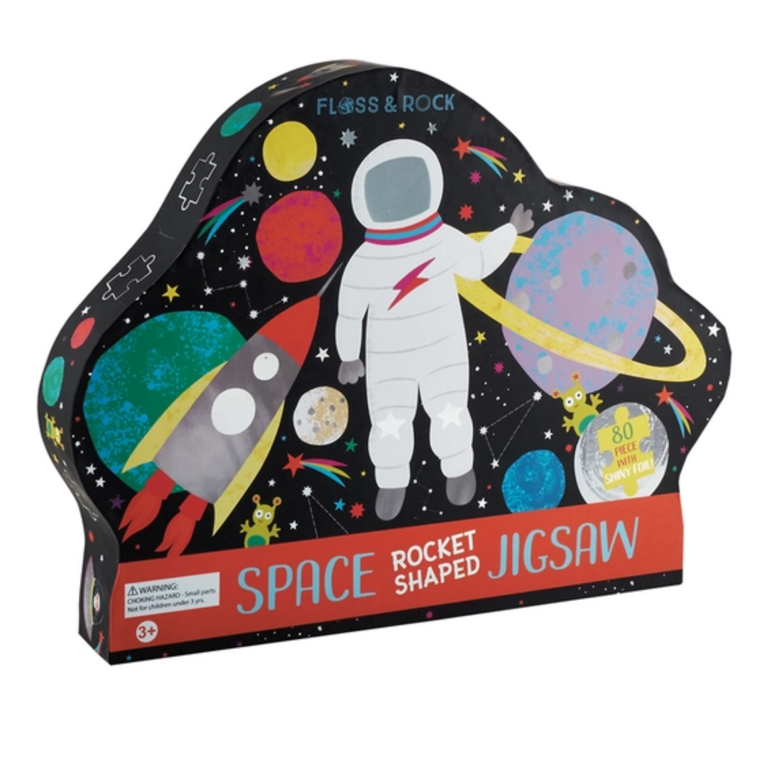 Space Rocket Shaped 80pc Jigsaw front