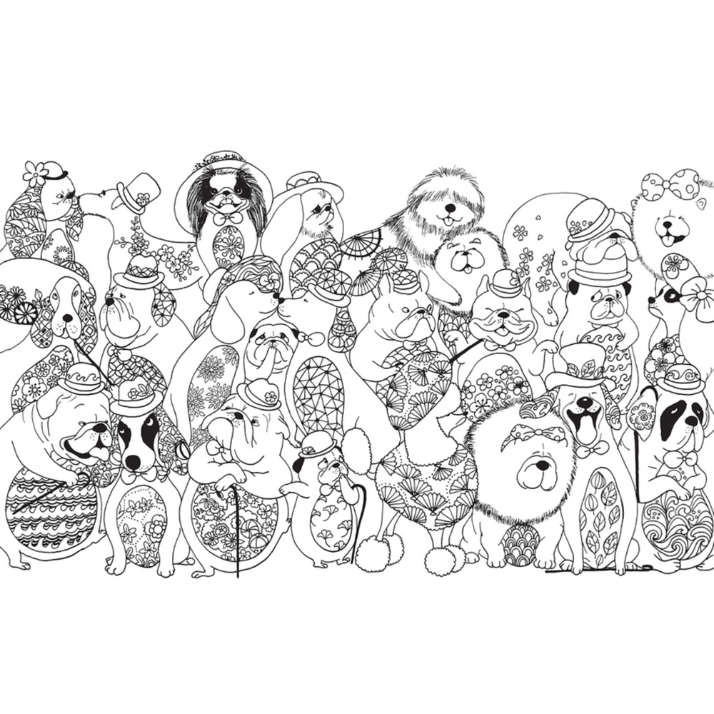 A Million Dogs Coloring Book inside