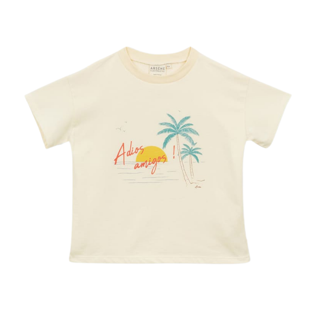 Adios Amigos T-Shirt in Ecru front