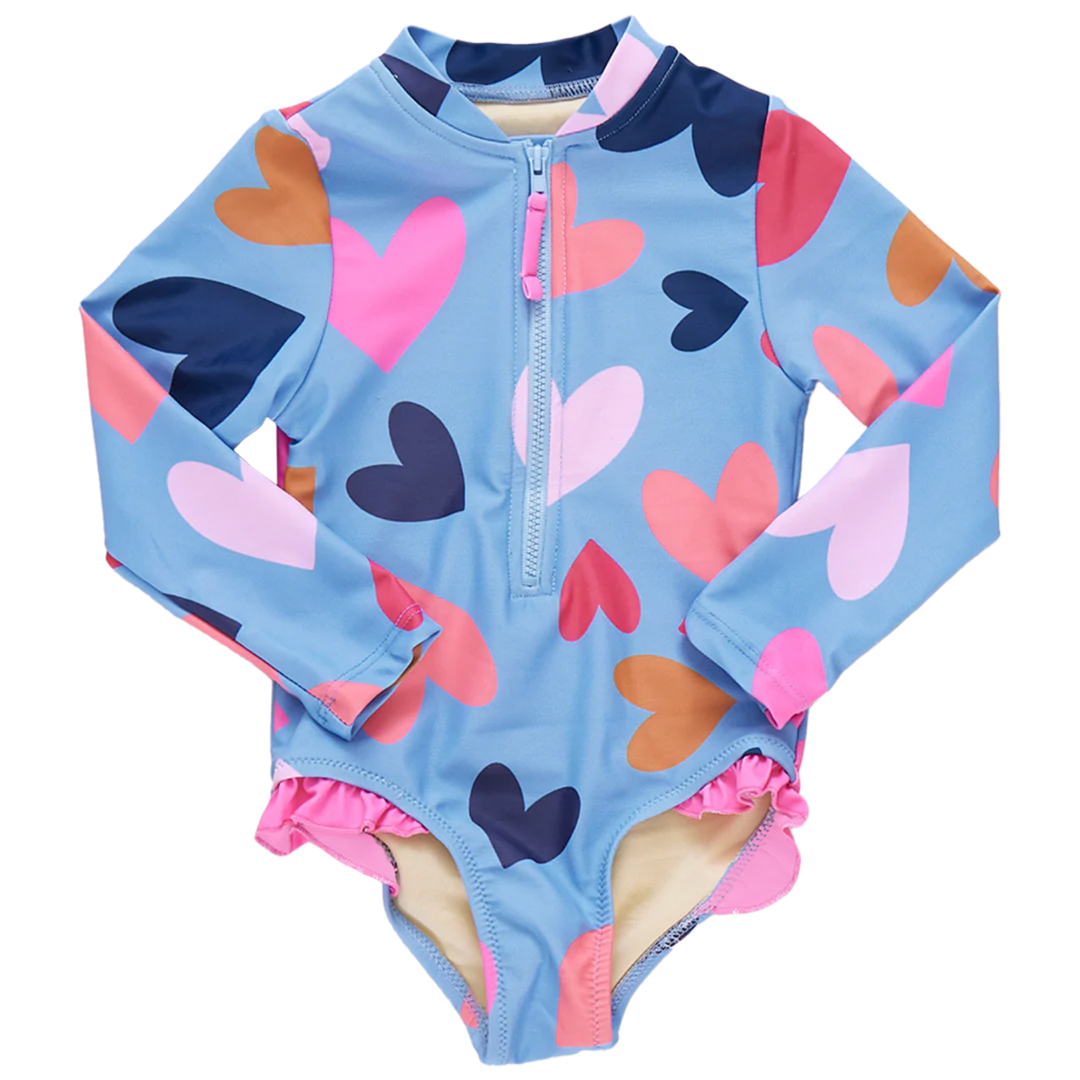 Arden Suit - Multi Tossed Hearts front