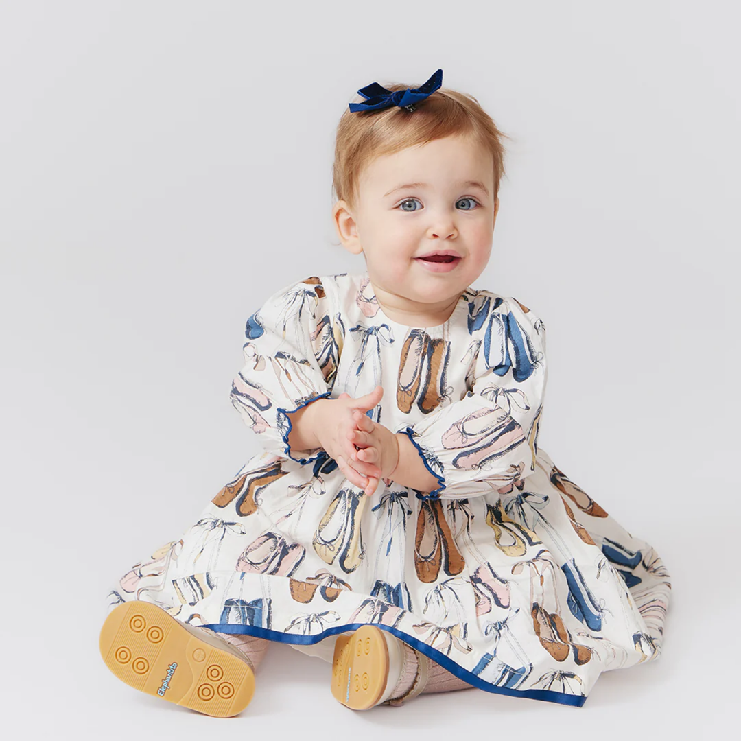 a baby wearing Baby Amma Dress Set - Ballet Slippers