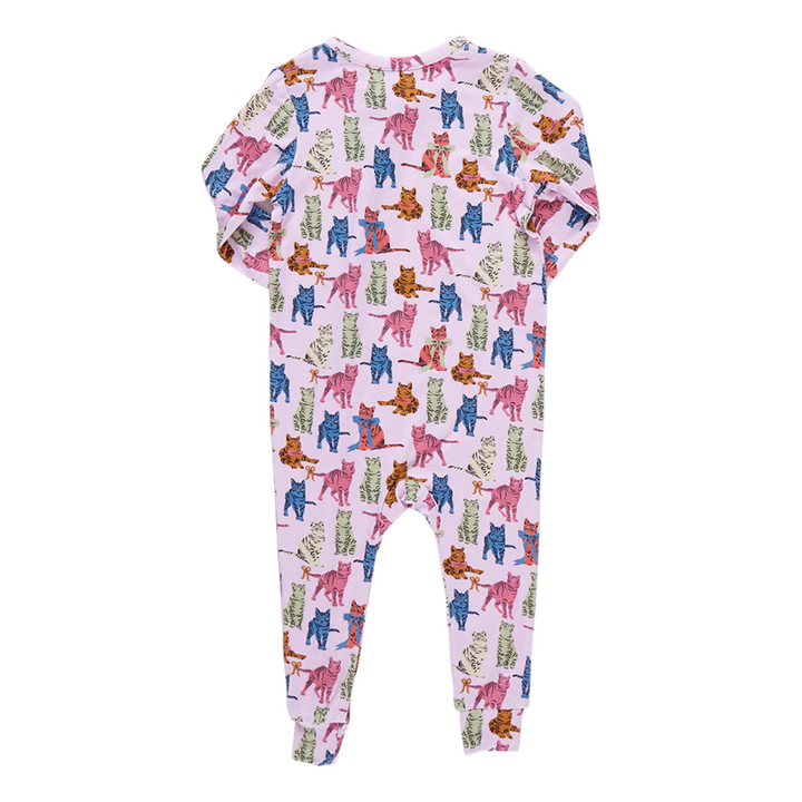 Baby Bamboo Romper - Tabby Cats back