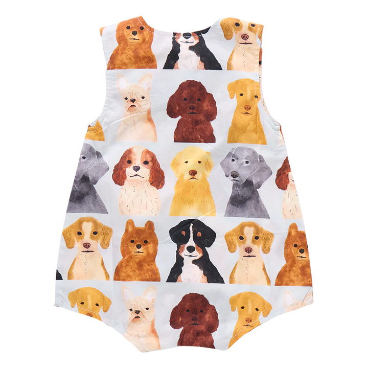 Baby Noah Jumper - Light Blue Watercolor Dogs back