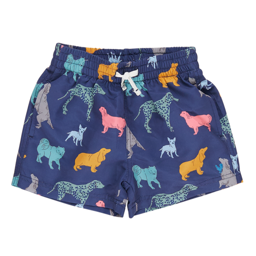 Baby Swim Trunk - Navy Dogs - Pink Chicken - Sammy+Nat store – Sammy + Nat