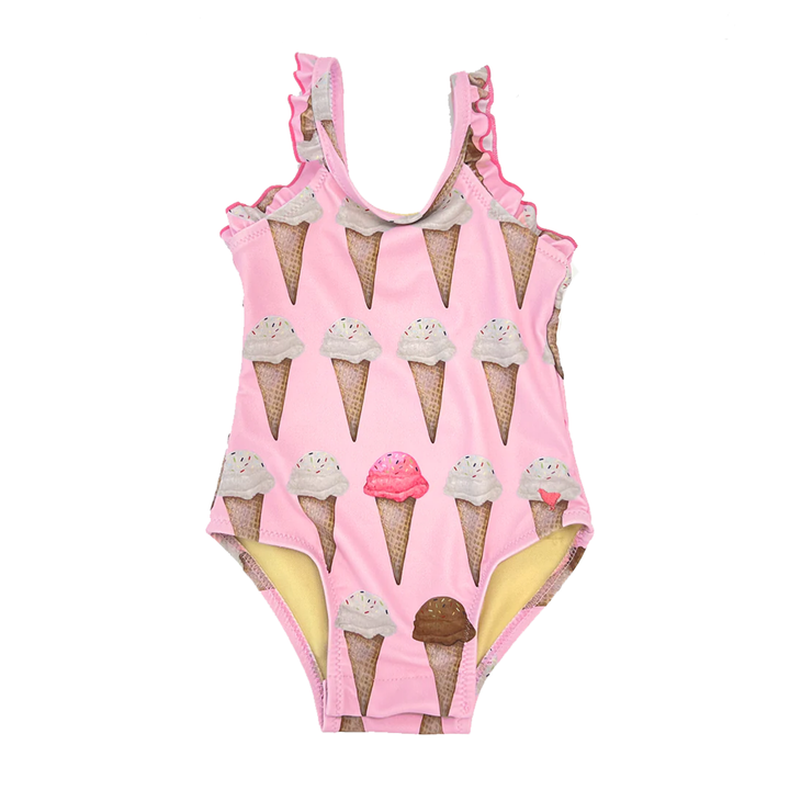 Baby Claire Suit - Neapolitan Ice Cream Cones front