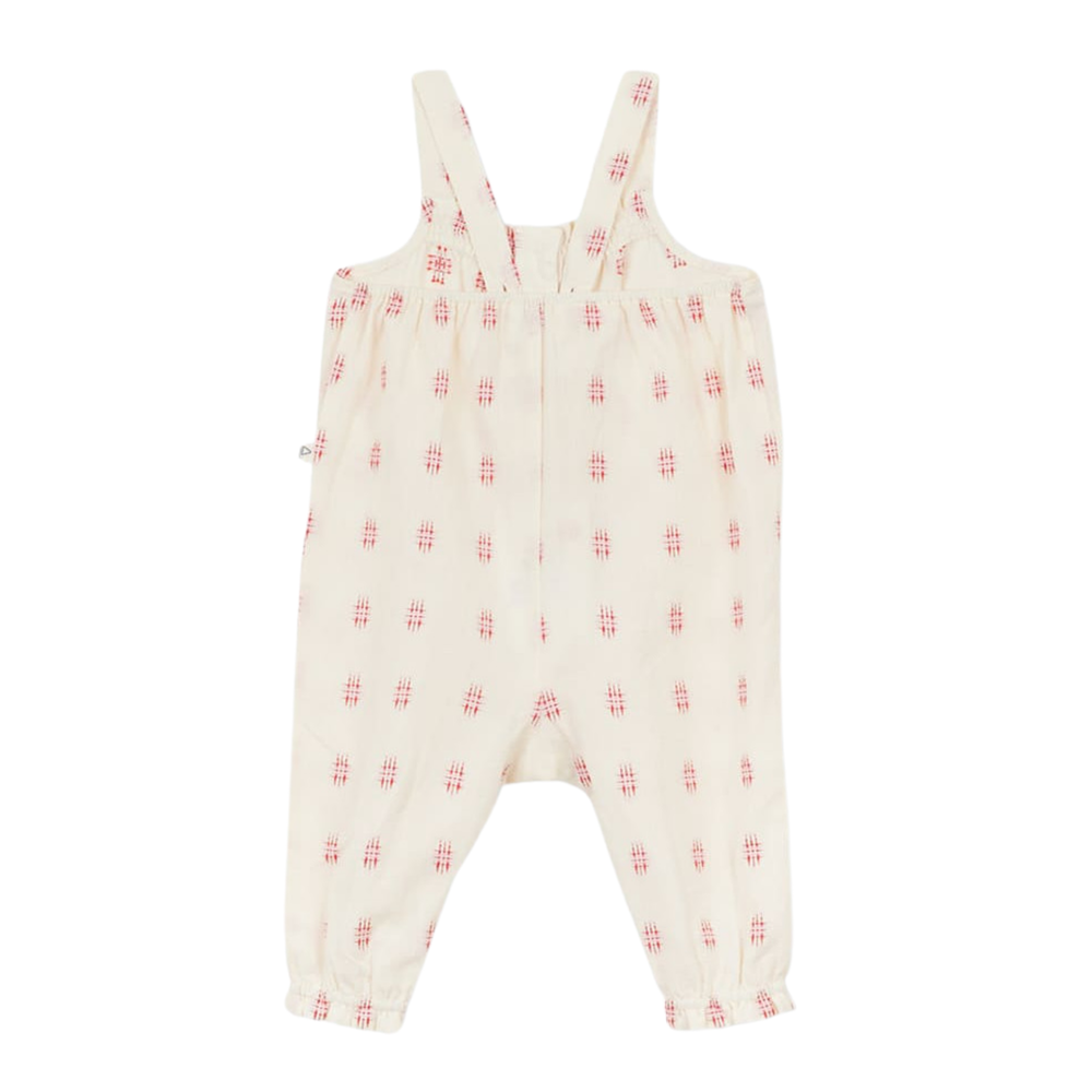 Baby Embroidered Jumpsuit in Rouge back