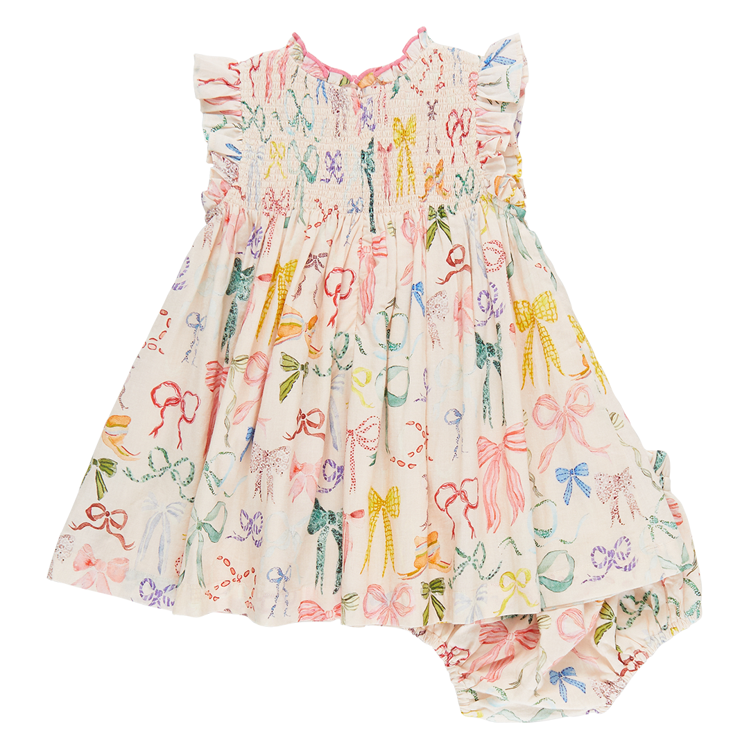 Baby Stevie Dress Set - Watercolor Bows - Pink Chicken - Sammy+Nat ...