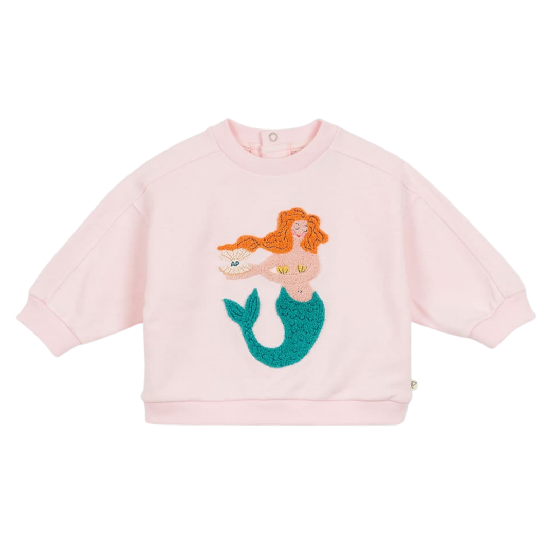 Baby Mermaid Sweatshirt in Powder front