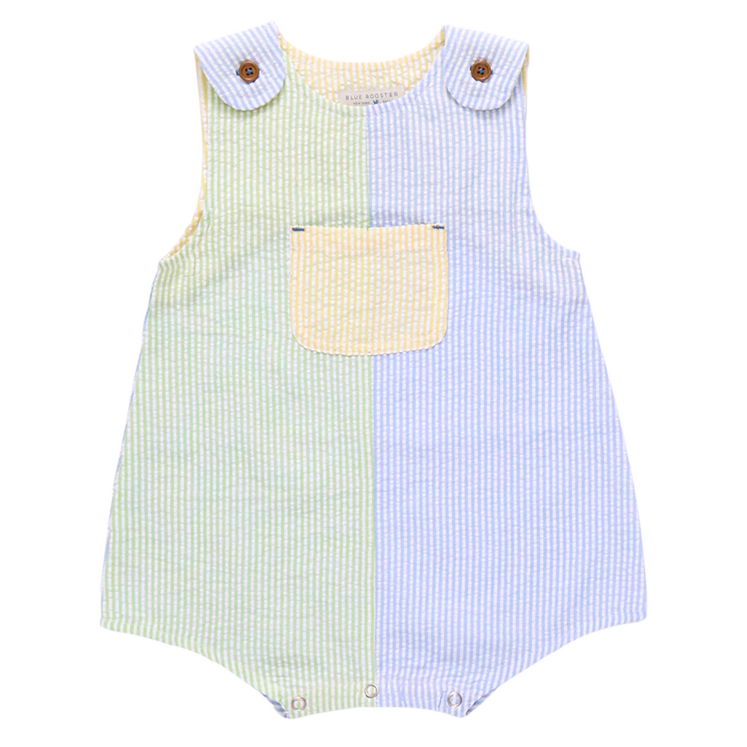 Baby Noah Jumper- Color Block Seersucker front