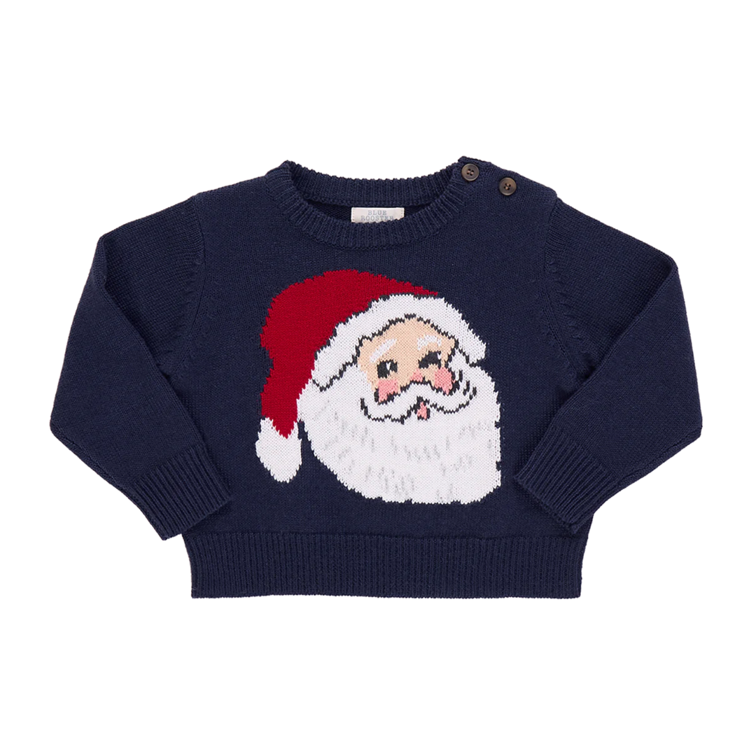 Baby Oliver Sweater - Navy Santa front