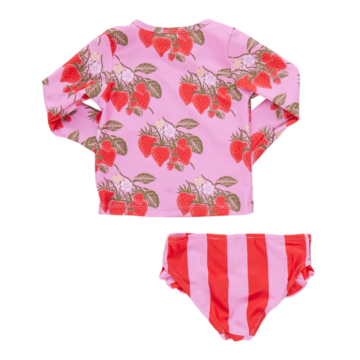 Baby Rash Guard Set - Pink Wild Strawberries back