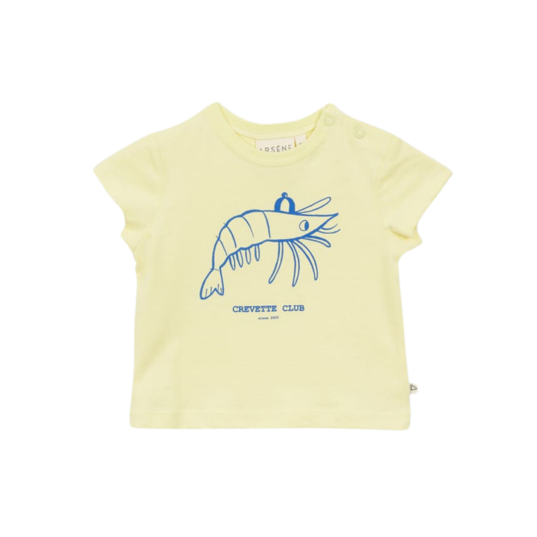 Baby Shrimp Club T-Shirt in Yellow front