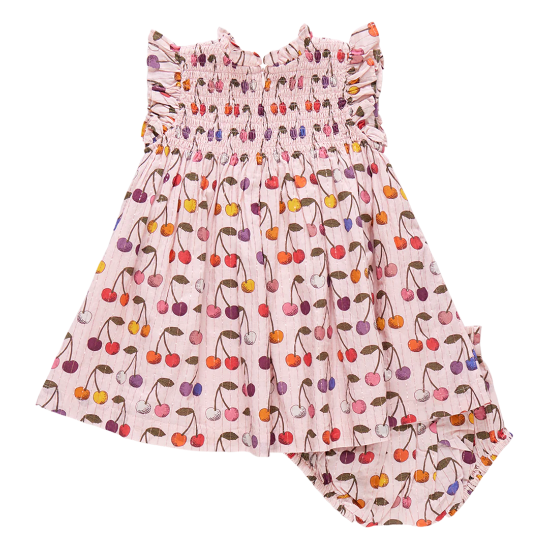 Baby Stevie Dress Set - Cloud Pink Cherry back