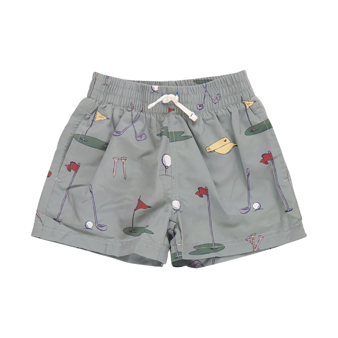 Baby Swim Trunk - Green Golf Tournament front