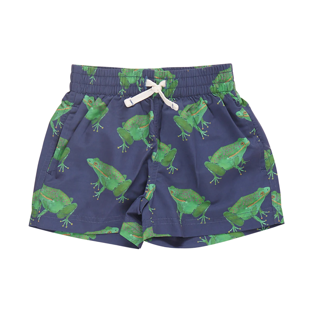 Baby Swim Trunk - Navy Frogs front