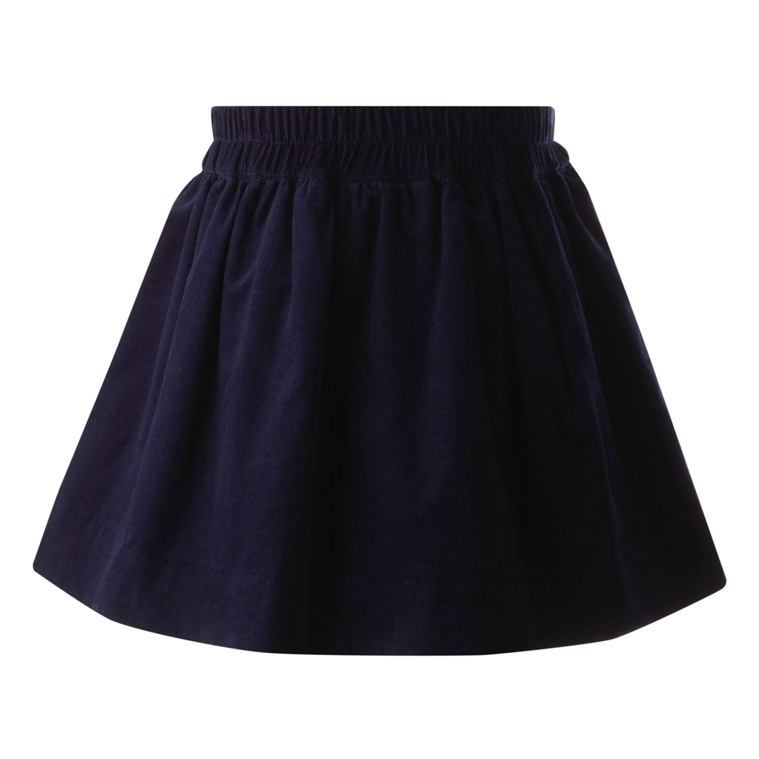 Babycord Pull on Skirt in Navy back