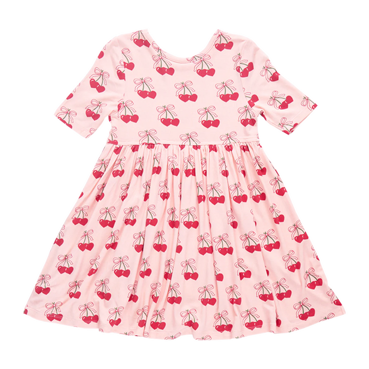 Bamboo Steph Dress - Cherry Hearts front