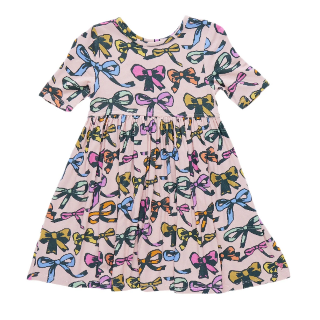 Bamboo Steph Dress - Multi Bows front