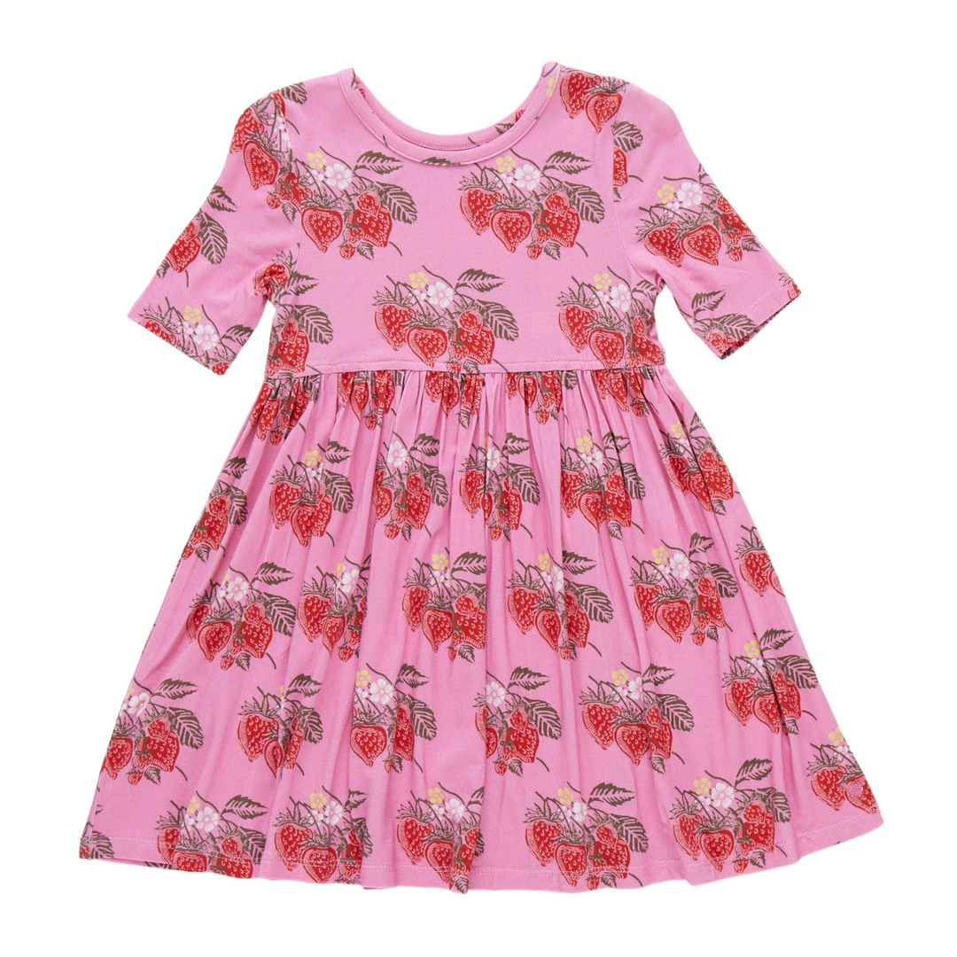 Bamboo Steph Dress - Pink Wild Strawberries front