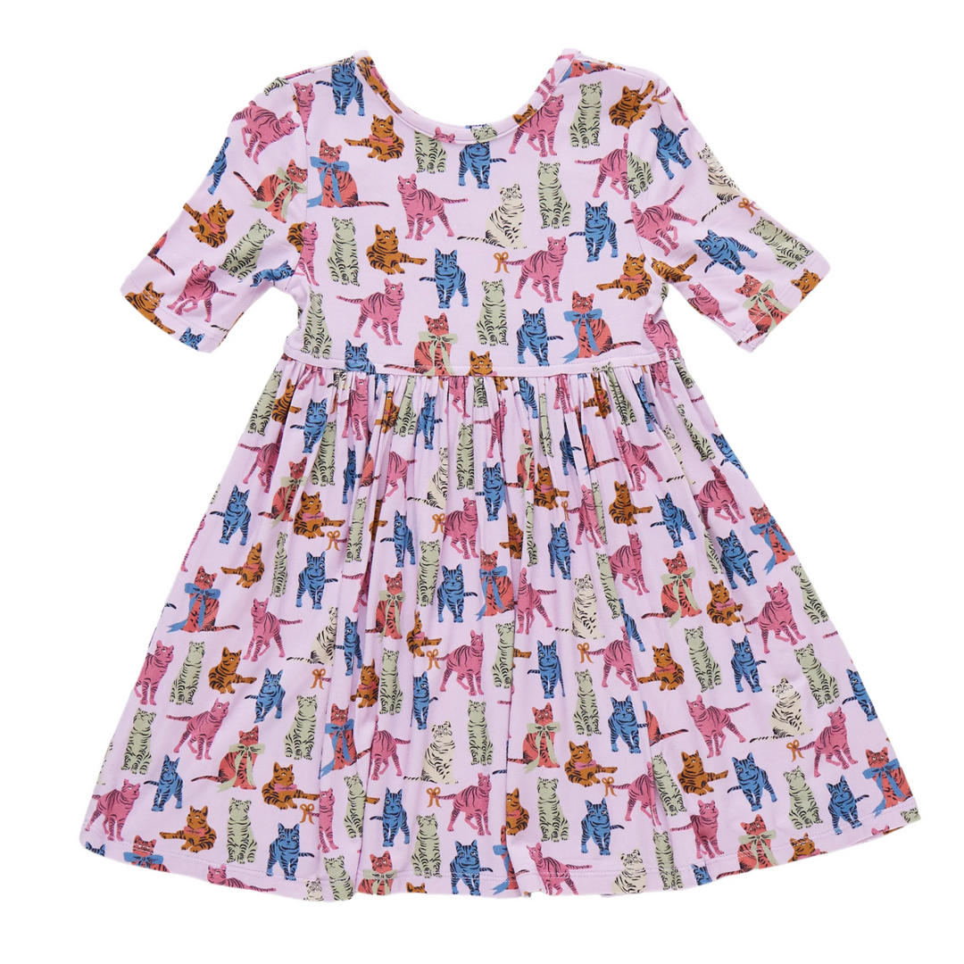 Bamboo Steph Dress - Tabby Cats front