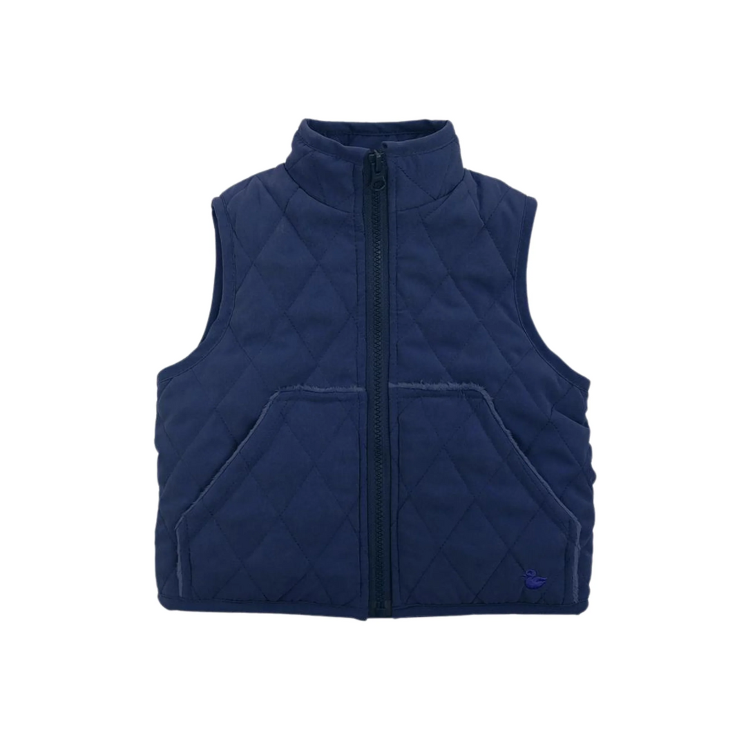 Barn Quilted Vest in Navy front