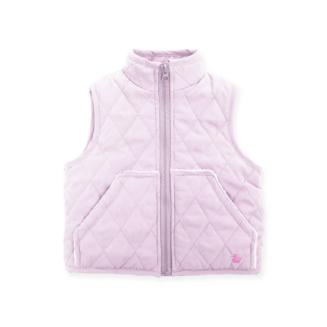 Barn Quilted Vest in Pink front