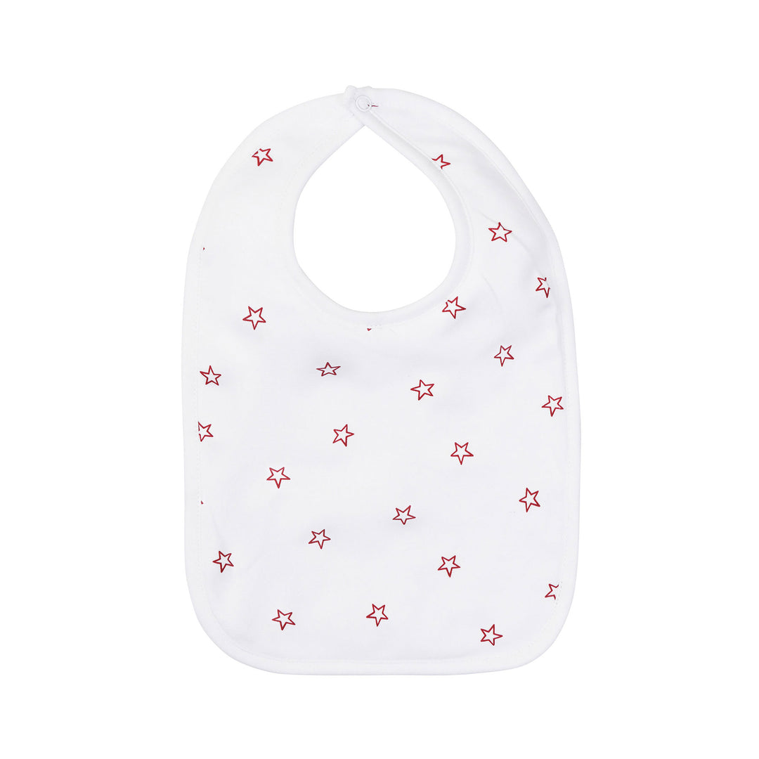 Tiny Stars Bib in Berry Red