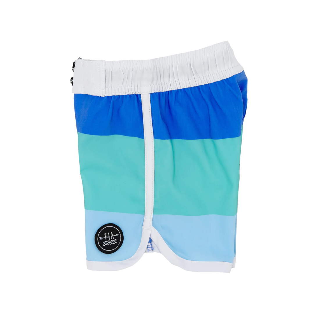 Block Stripe Baby Boardshort in Marina Blue side