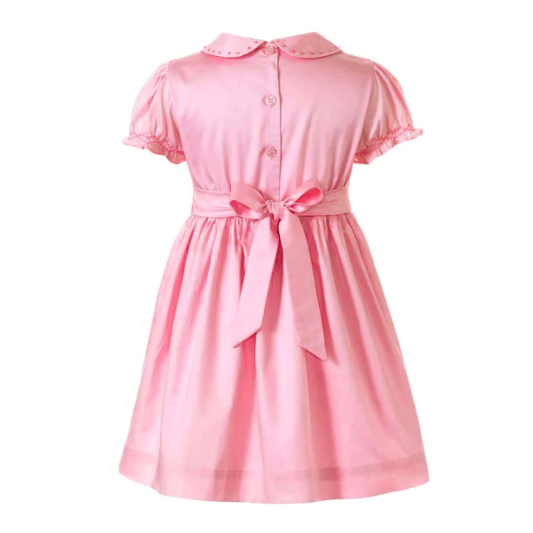 Bow Smocked Dress in Pink back