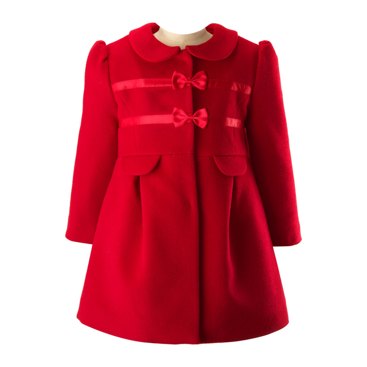 Bow Trim Coat in Red front