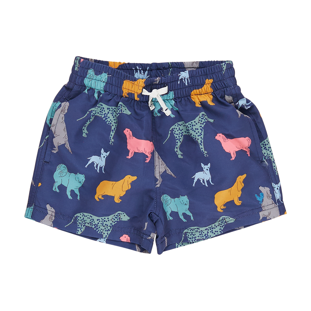 Swim Trunk - Navy Dogs front