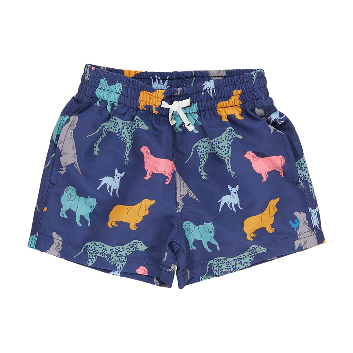 Swim Trunk - Navy Dogs front