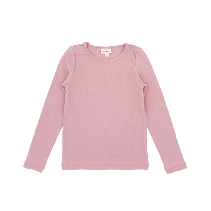 Brooklin Long Sleeve Ribbed Top in Rose front