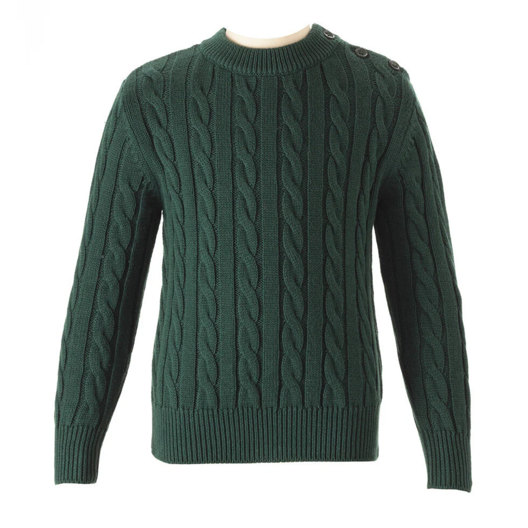 Cable Knit Sweater in Green front