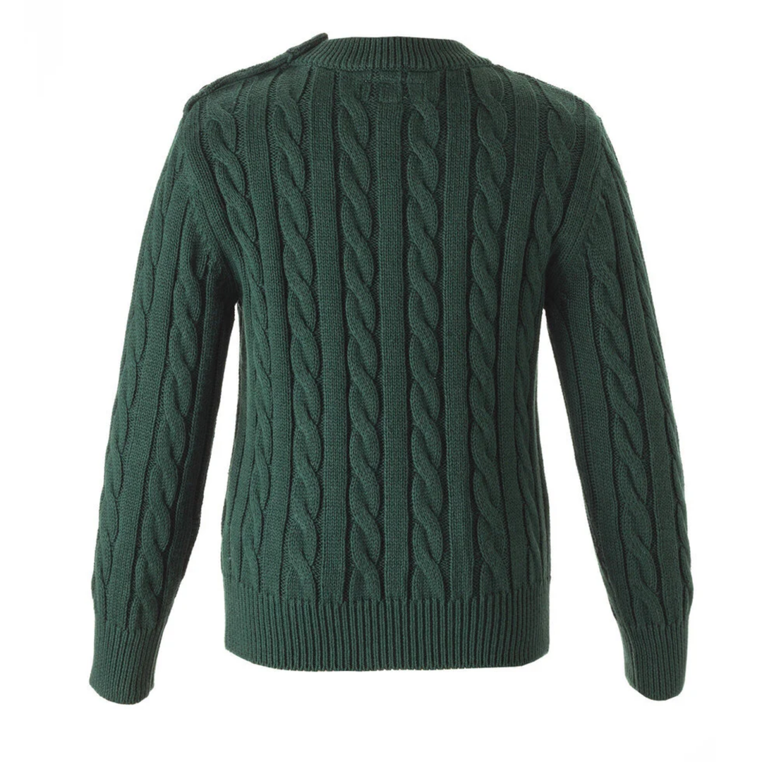 Cable Knit Sweater in Green back