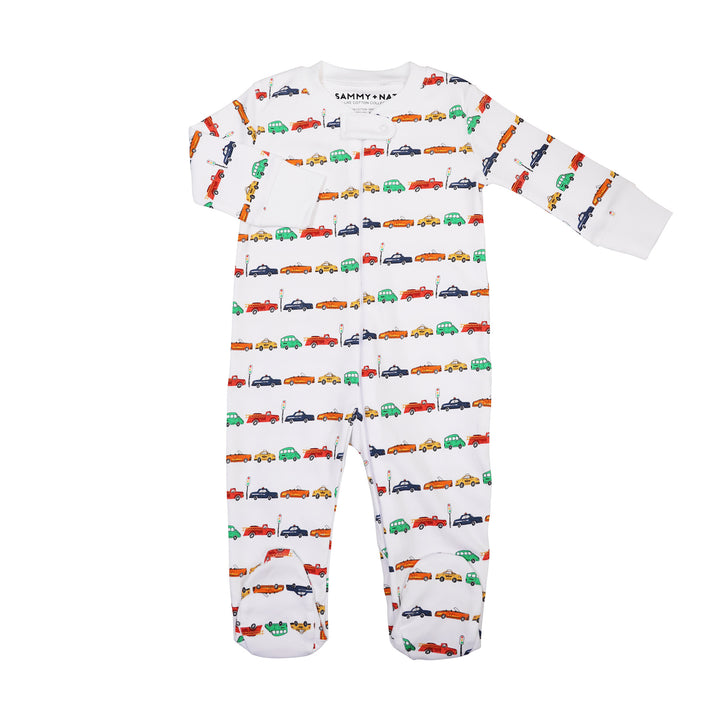 Car Parade Zipper Romper no feet