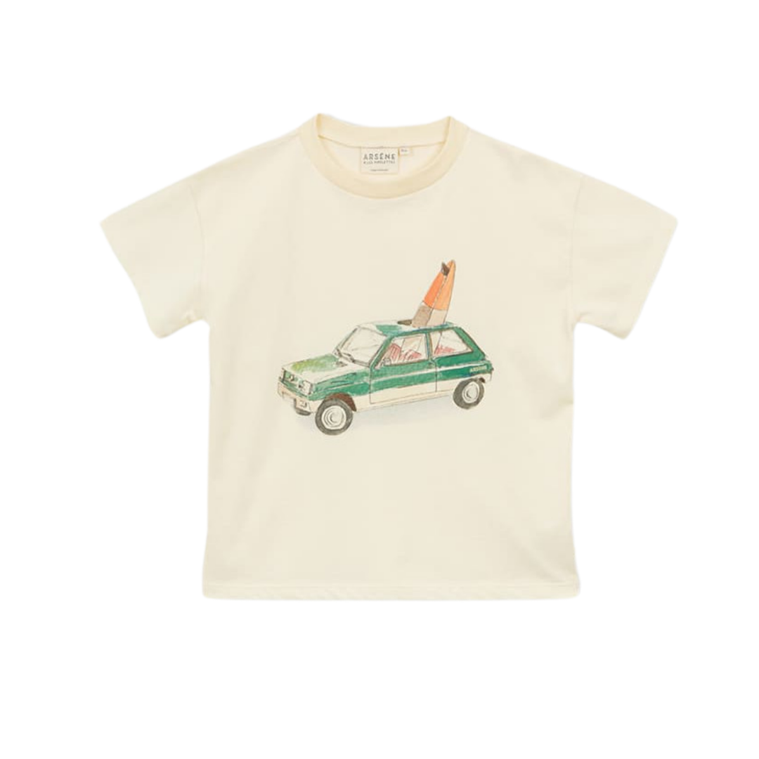 Car T-Shirt in Ecru front