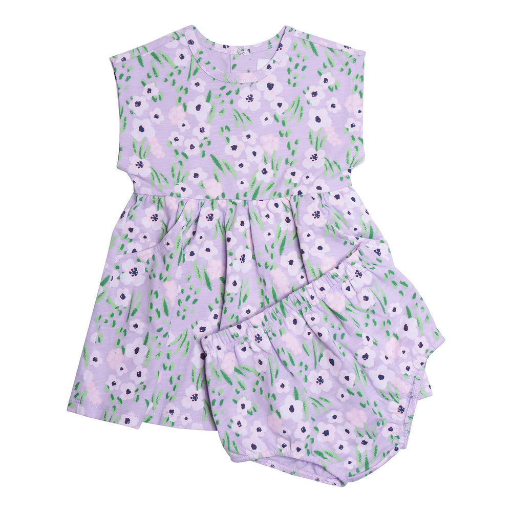 Carly Dress in Lavender Flowers Baby Dress