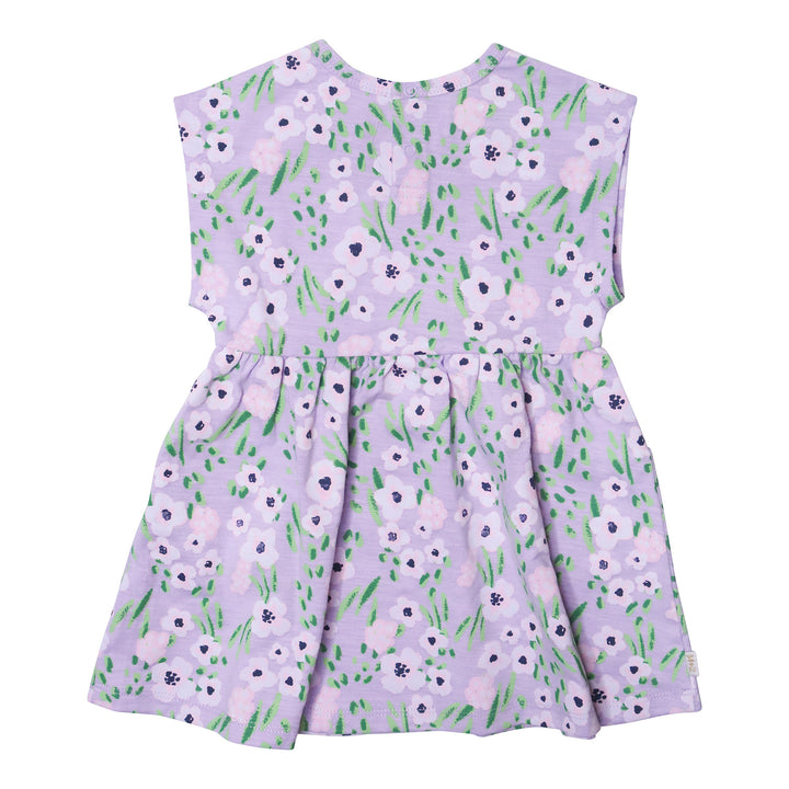 Carly Dress in Lavender Flowers Back Dress